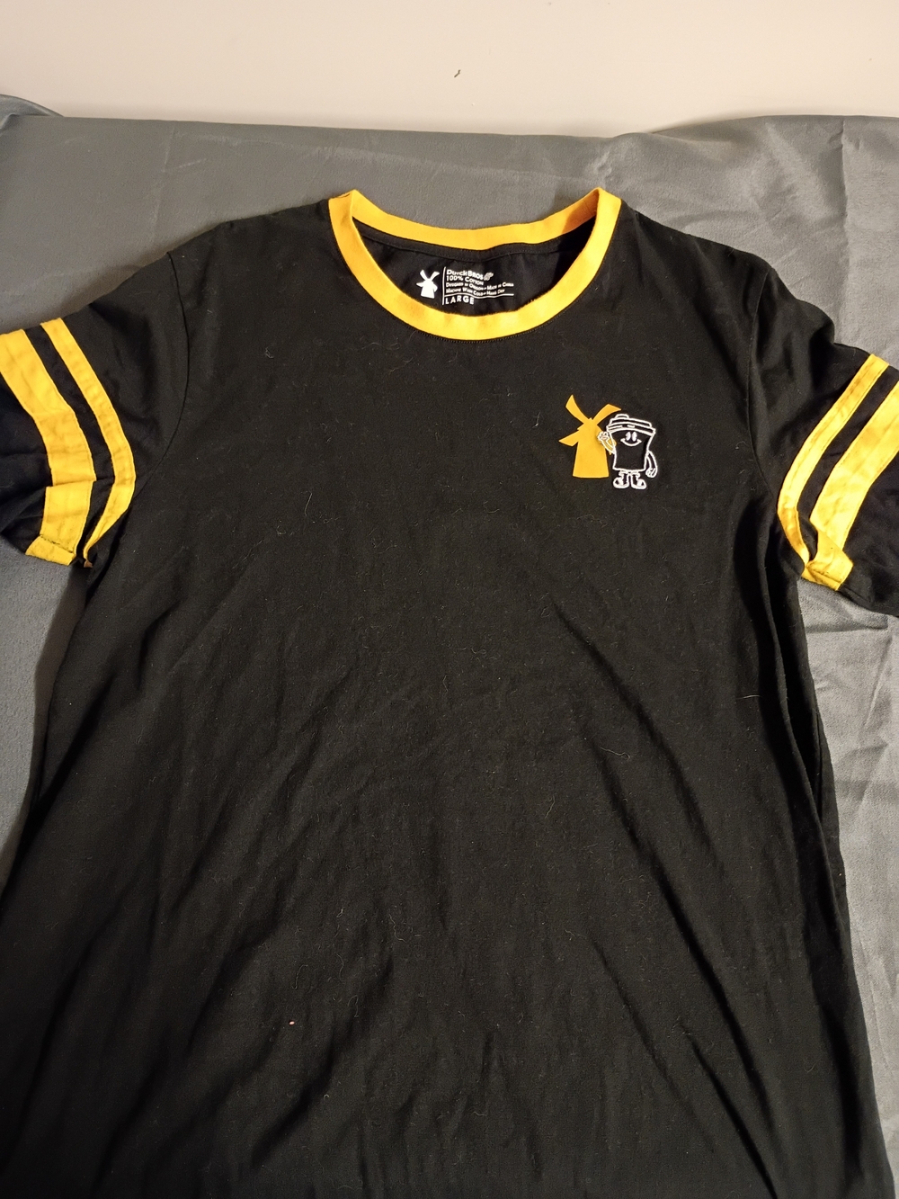 Dutch Bros Black and Yellow Long Sleeve Ringer Tee